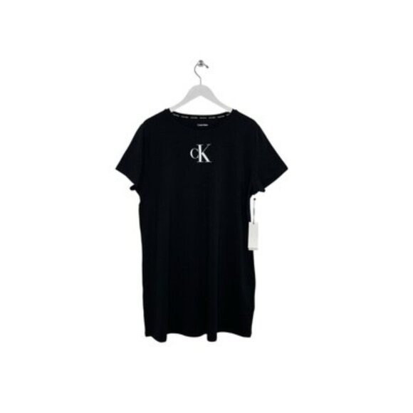 Calvin Klein Women's Logo Black T-Shirt Dress Swim Cover-up Size L NWT - Picture 1 of 4
